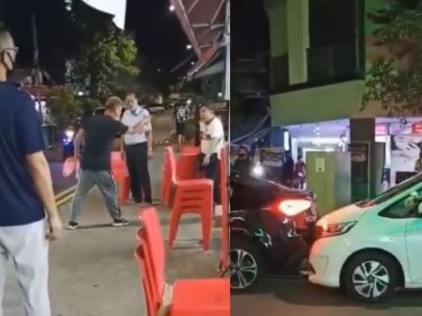 In a video that was posted on the SG Road Vigilante group on Facebook, a man can be seen getting out of a black car and shouting vulgarities at a member of the public.