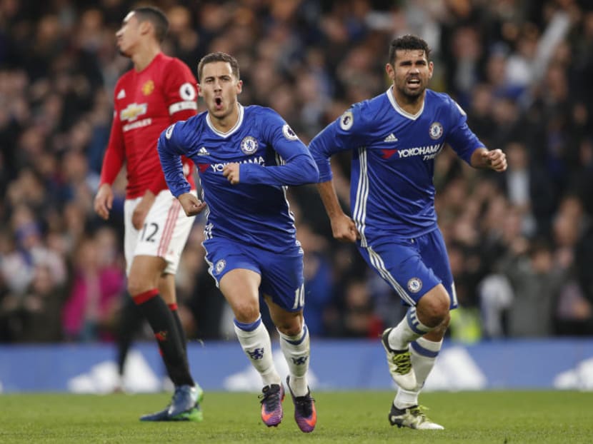Chelsea's deadly duo Eden Hazard and Diego Costa have made it into Adrian Clarke's Team of the Season so far. Photo: Reuters