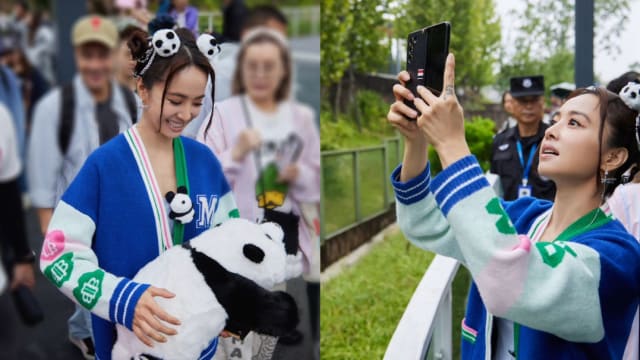 蔡依林挤人群拍熊猫　网友笑称：体验当粉丝