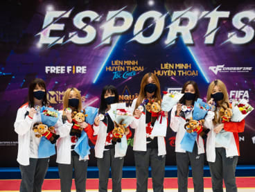 <span><span>Ms Jolene ‘Lustreless’ Poh (left most) and Team TSL clinched the silver medal in the League of Legends: Wild Rift (mobile) event for Singapore at the Hanoi SEA Latest news in Singapore and around the world on May 18, 2022.&nbsp; </span></span>