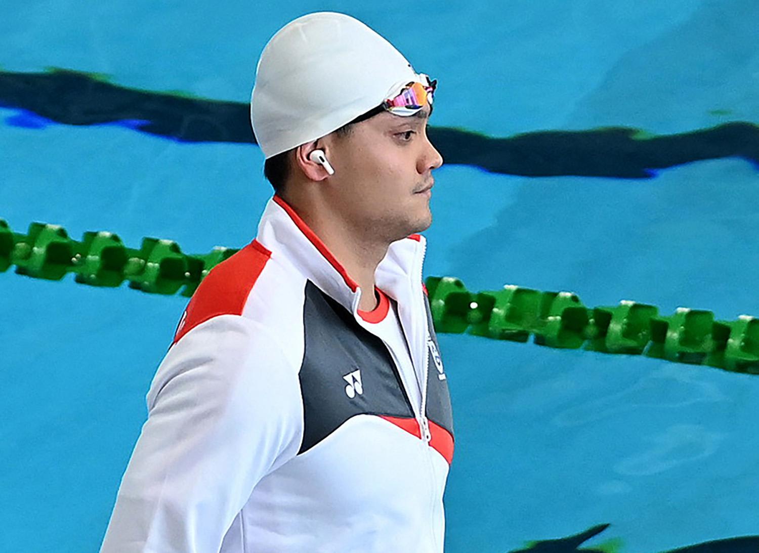Singapore's Joseph Schooling pictured before his swimming heat during the 31st Southeast Asian Games (SEA Games) in Hanoi, Vietnam on May 16, 2022.