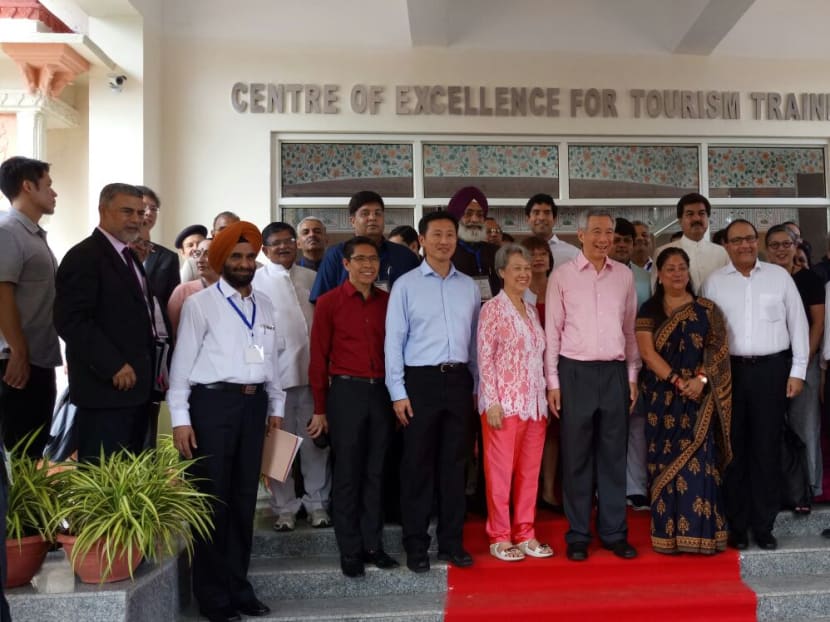On Thursday (Oct 6), Prime Minister Lee Hsien Loong witnessed the launch of the Centre of Excellence for Tourism Training (CETT), which was built under an agreement between Singapore and the Rajasthan state government signed last year. This is the Republic’s second skills development initiative in India, after the World Class Skills Centre in New Delhi established in 2012. Photo: Kelly Ng/TODAY