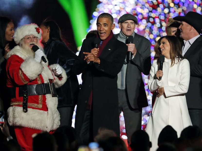 Obama lights National Christmas Tree for final time