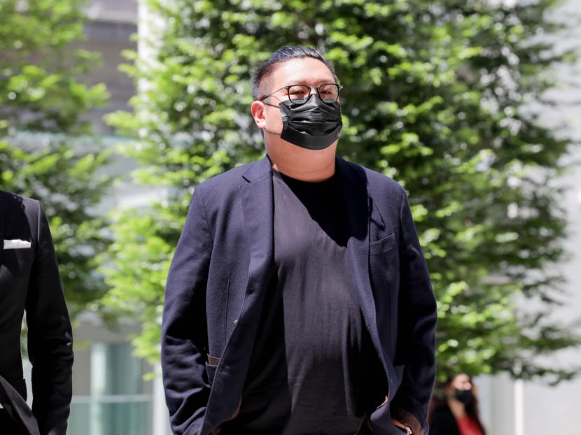 Ng Yu Zhi arriving at the State Courts on April 20, 2021.