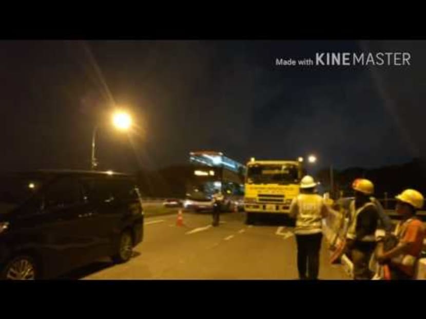 Highway structure collapse kills 1, injures 10 at Upper Changi Road East