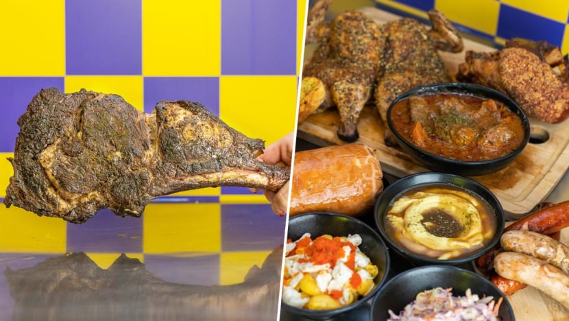Hawker Stall Sells Atas Wood-Fired Meat Platter With Tomahawk Steak For Festive Season