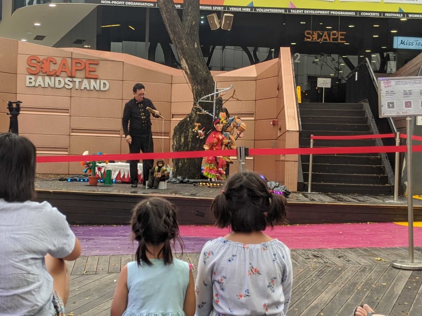 Marionettist Patrick Wan, 64, performing at *Scape mall on Dec 5, 2020. Marionettist Patrick Wan, 64, performing at *Scape mall on Dec 5, 2020.