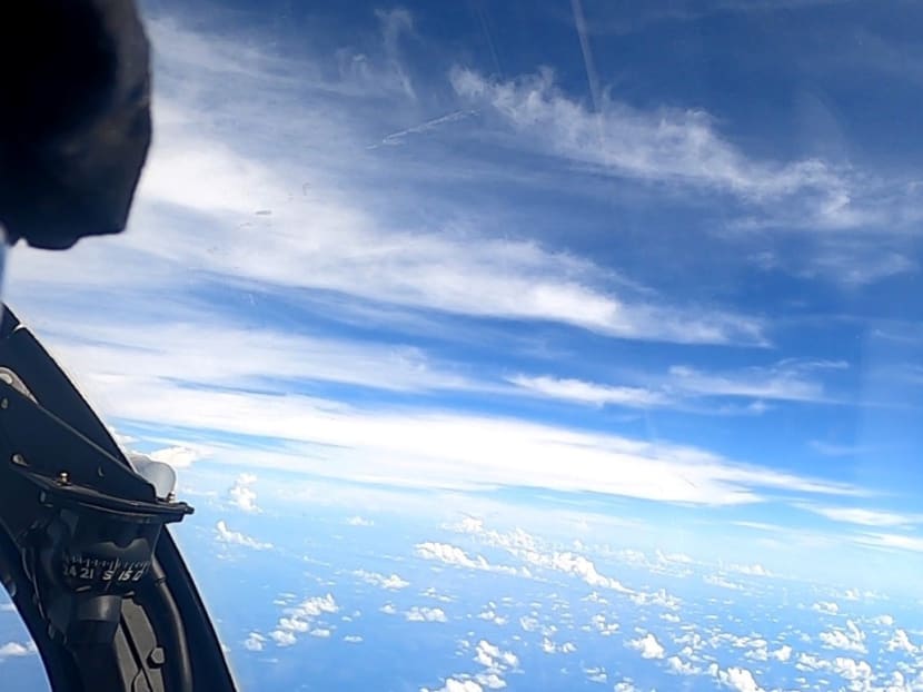 A plane with a Chinese flag on its tail is seen in this handout picture taken on May 31, 2021. A plane with a Chinese flag on its tail is seen in this handout picture taken on May 31, 2021.