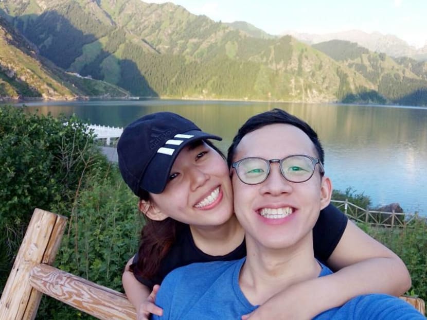 The author and the man of her dreams, Mr Goei Wen Yang, during a trip to Heavenly Lake in Xinjiang, China, in 2017.