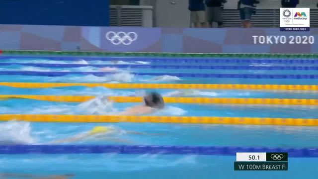 奥运女子100米蛙泳 美国17岁小将勇夺金牌