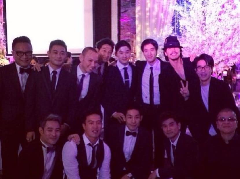 Wang Leehom, Jerry Yan and Jaycee Chan were among the celebrity guests at Vanness Wu's wedding in Singapore. Photo: Andy On's Instagram
