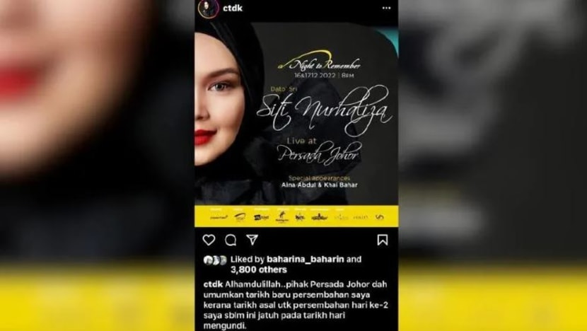Siti Nurhaliza terpaksa tunda konsert dek bertembung dengan tarikh PRU15