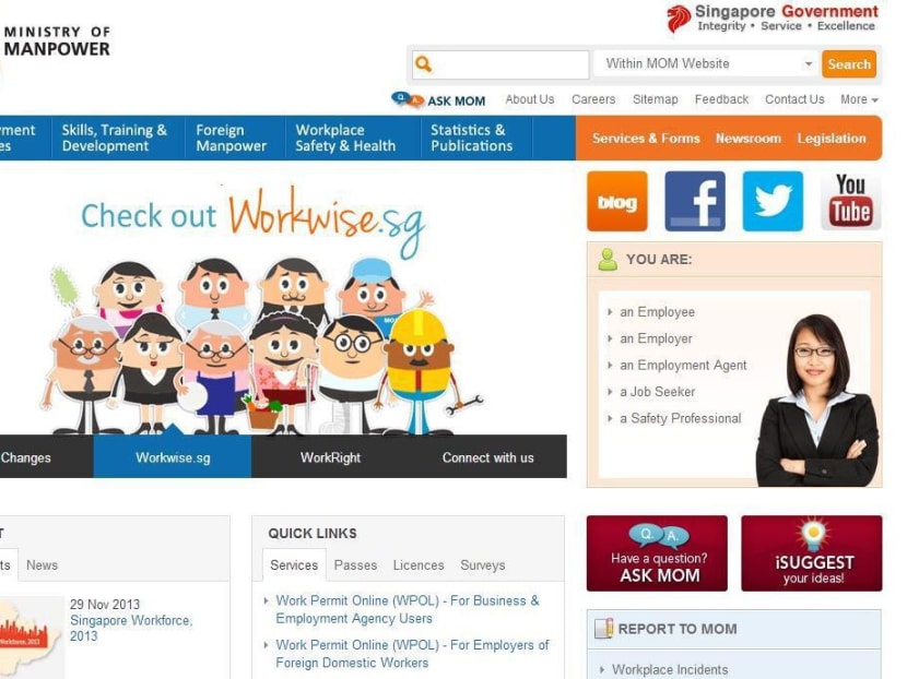 Screenshot from the MOM corporate website.