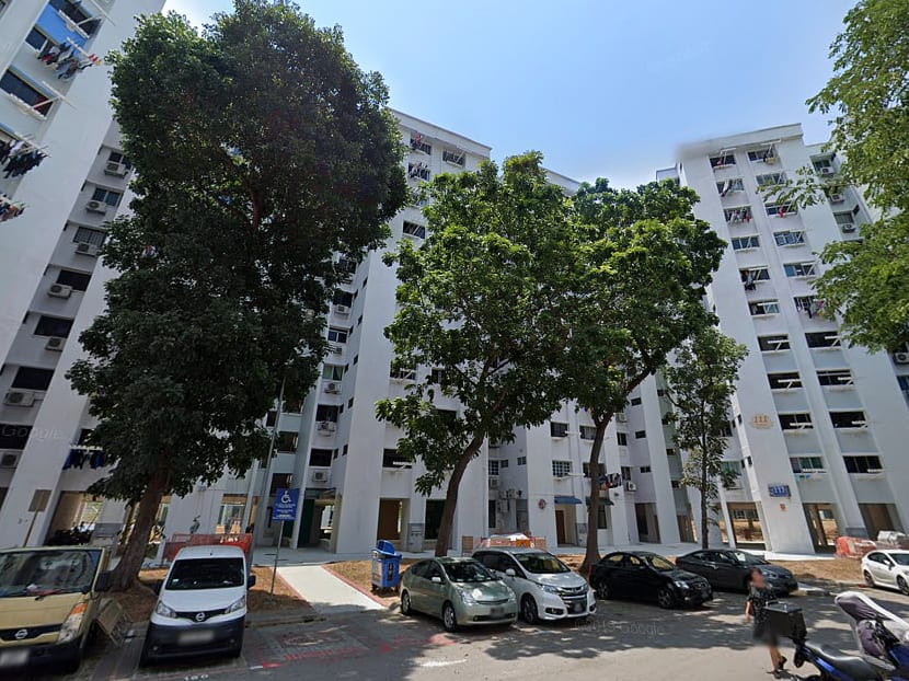 A view of part of Block 111 on Tampines Street 11. A Singaporean man living in the block tested positive for Covid-19 and six members of his household were later infected as well.