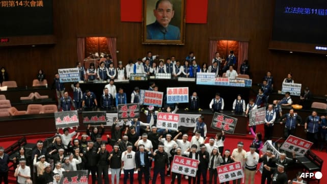 Taiwan parliament erupts in arguments at start of Lai's presidency