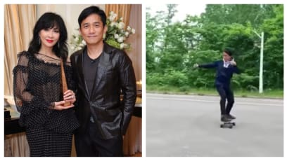 Carina Lau Shows Off Tony Leung’s Skateboarding Skills On IG For His 58th Birthday