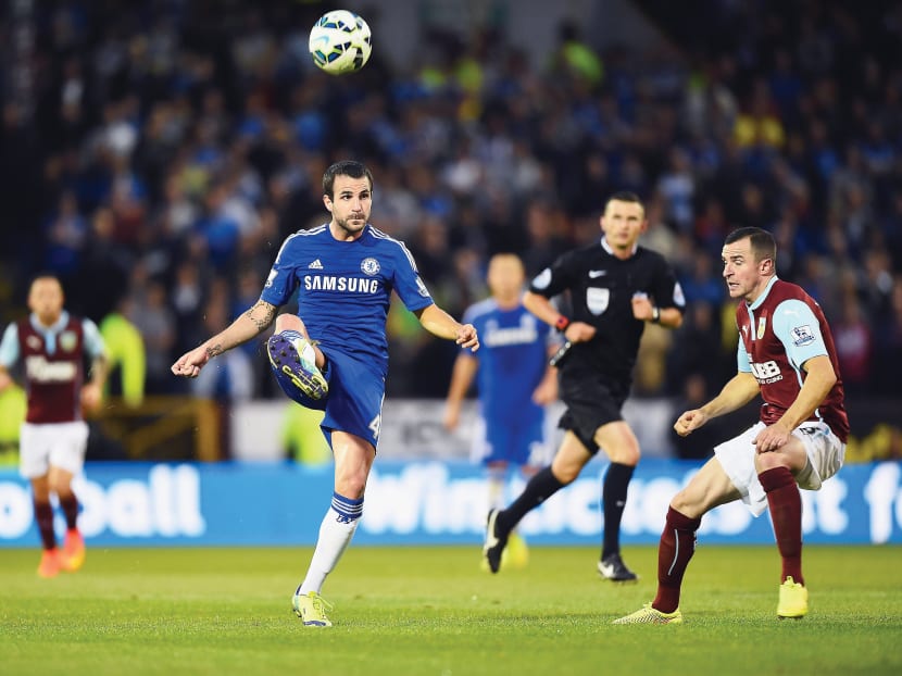 Fabregas, a midfield maestro who knows the Premier League, in the Blues’ clash against Burnley on Monday. Photo: Getty Images