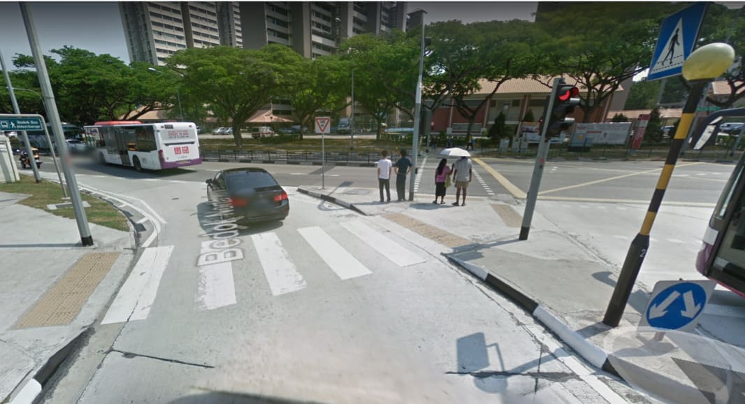 The zebra crossing where Sheik Salim Said knocked down the 37-year-old woman and her daughter, aged nine, leaving the girl with a traumatic brain injury requiring surgery.