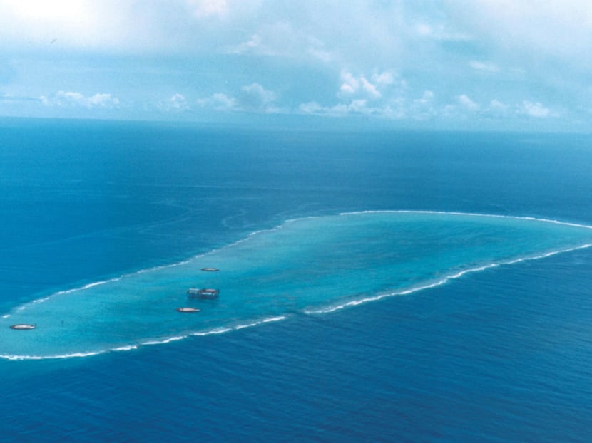 An image released from Japan's Land, Infrastructure and Transport Ministry of a wide shot of Japan's coral island Okinotorishima, 1,700 kms south of Tokyo in Pacific Ocean. Photo: AFP