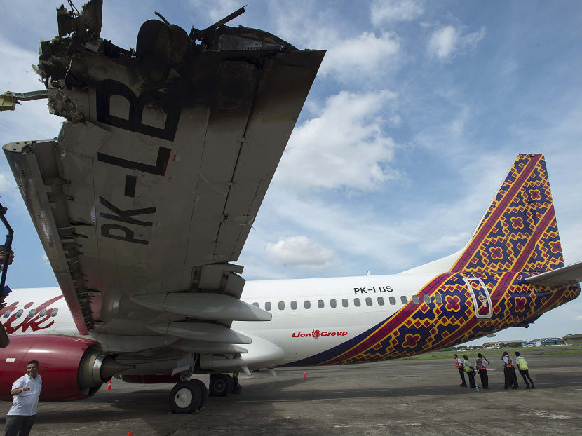 A Batik Air plane was taking off from the airport when it clipped a TransNusa plane, damaging the wing, on April 4. Photo: Reuters