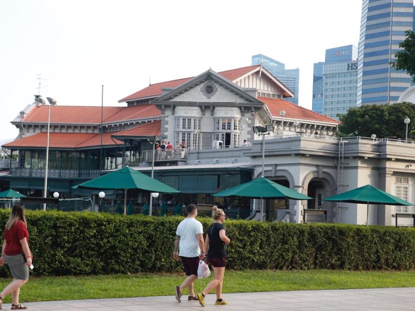 A file picture of the Singapore Cricket Club at the Padang. There are six people down with Covid-19, forming a cluster there. A file picture of the Singapore Cricket Club at the Padang. There are six people down with Covid-19, forming a cluster there.