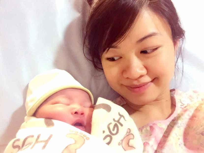 Tin Pei Ling and her newborn. Photo: Ng How Yue