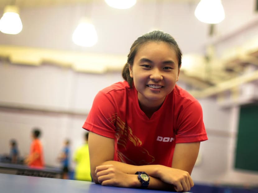 Singapore table tennis team's Isabelle Li at a SEA Games press conference on May 20, 2015. TODAY file photo