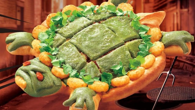 绿色乌龟造型“草仔龟Pizza”　这创意你会欣赏吗？