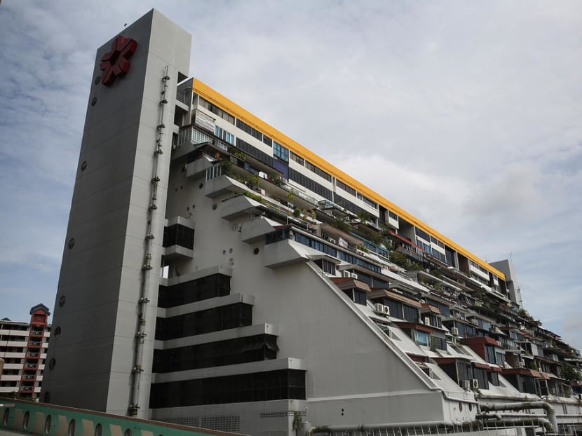 A section of the false ceiling near the entrance of Golden Mile Complex fell to the ground on Friday (April 23) afternoon.