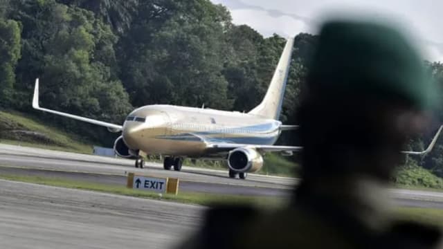 柔佛苏丹乘“黄金专机”赴任元首 造价超过1亿美元