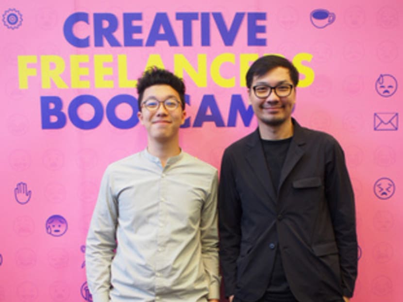 Freelance designer Justin Chan (left) and creative director of Black Design Jackson Tan are part of the Attach-and-Train Programme (ATP). Photo: WDA