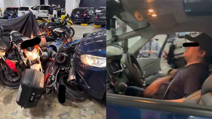 Man arrested for drink driving after car hits 5 motorcycles in car park Man arrested for drink driving after car hits 5 motorcycles in car park