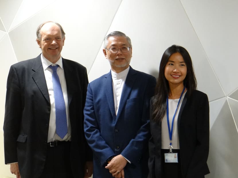 (From left to right) Professor David Lane and Professor Ng Jun Wern, two awardees of the President's Science and Technology Awards (PSTA), joined by Young Scientist Award winner Dr Li Jingmei. Photo: NTU