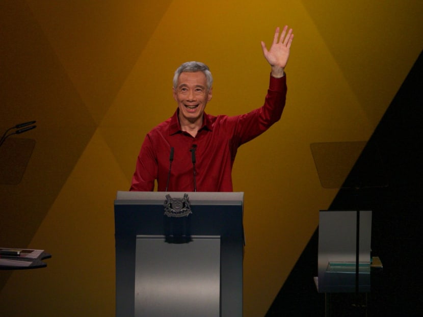 Prime Minister Lee Hsien Loong speaks at the National Day Rally on Aug 18, 2019.