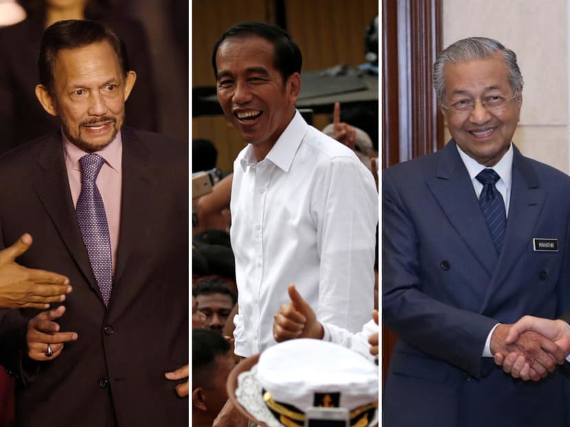 From left: Brunei’s Sultan Hassanal Bolkiah, Indonesian President Joko Widodo and Malaysian Prime Minister Mahathir Mohamad have accepted Prime Minister Lee Hsien Loong’s invitation to attend the National Day Parade on Aug 9, 2019.