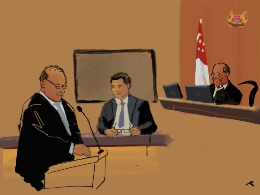 PricewaterhouseCoopers partner Goh Thien Phong (centre) is cross examined by defence counsel Leslie Netto (left) as Justice Kannan Ramesh listens to the proceedings.