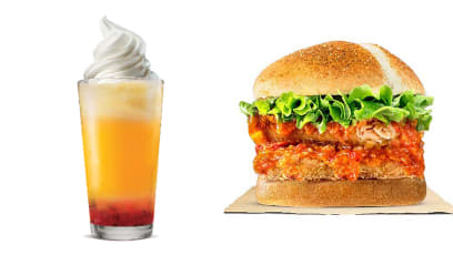 Burger King Sells Chilli Crab Salmon Burger & Orange Strawberry Float For CNY