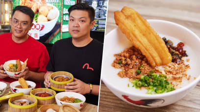 Ipoh-Born Brothers Serve Hearty $3.60 Century Egg Porridge & Spicy Hakka Mee At Hougang Hawker Stall