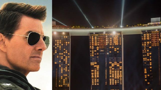 Are you a Top Gun fan? Enjoy a free movie-themed light, water and pyrotechnic show at Marina Bay Sands 