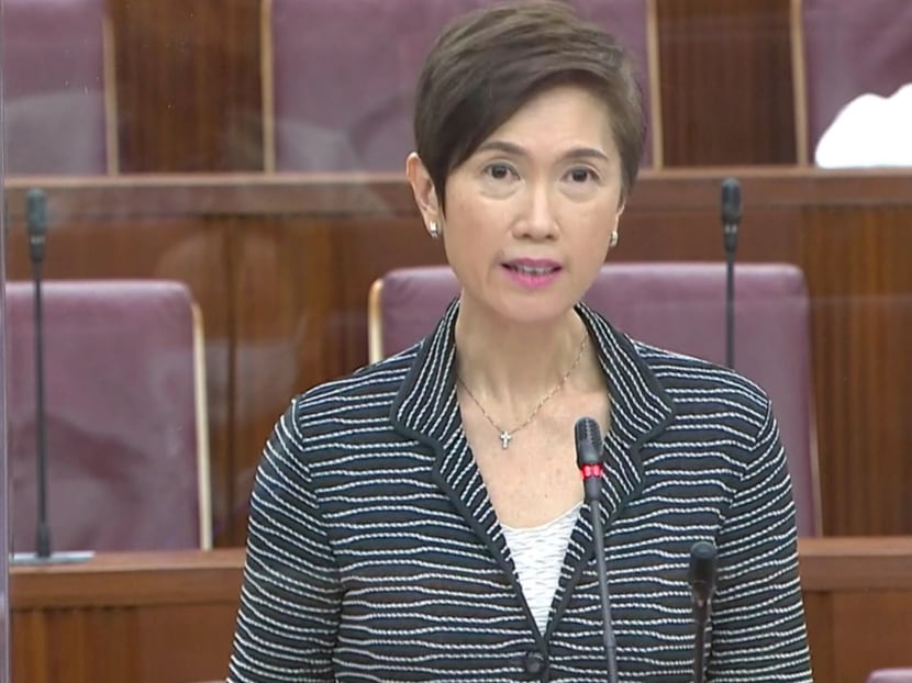 Manpower Minister Josephine Teo speaking during the second day of the debate on the President's address.