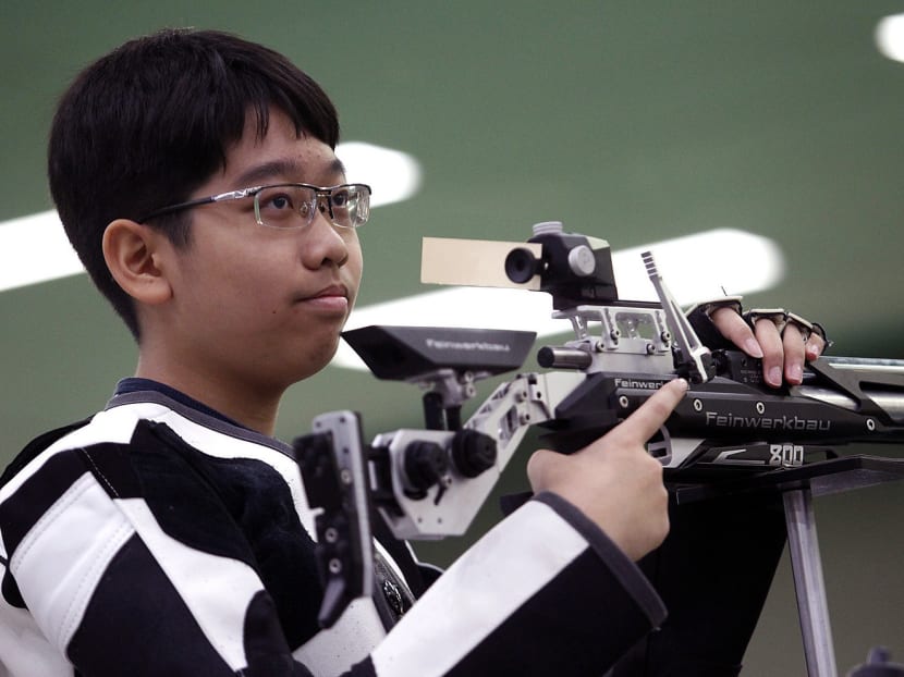 Gregg Chan won the Singapore Invitational Shooting Championship finals with a total of 203.2 points. Photo: Wee Teck Hian