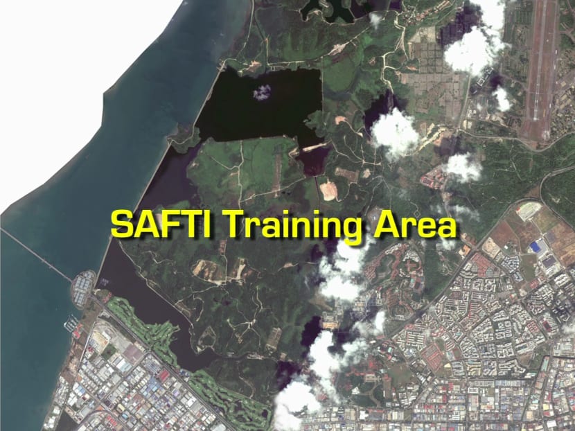 Still image taken from video of a map of the SAFTI training area. Photo: MINDEF