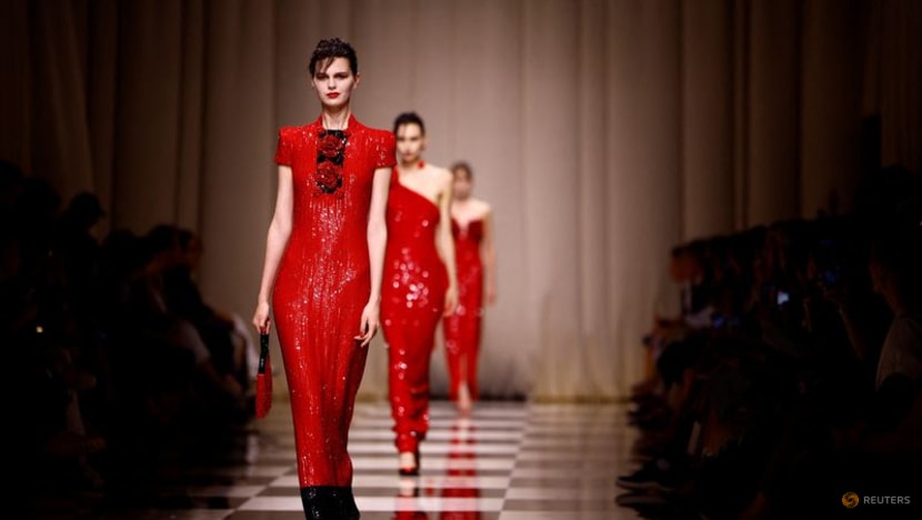 Armani red dress clearance