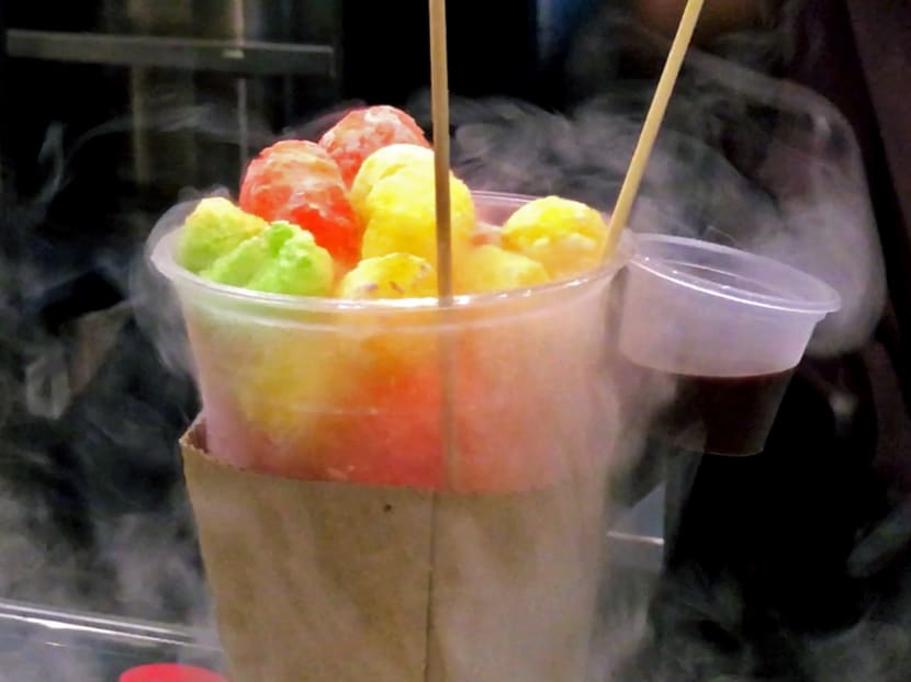 Liquid nitrogen is added to the Dragon’s Breath dessert to create a smoke effect. The Agri-Food & Veterinary Authority of Singapore (AVA) said nitrogen gas is a permitted food additive under the Food Regulations. Photo: Sonia Yeo
