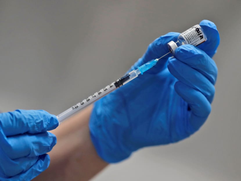 A nurse prepares to administer the Pfizer-BioNTech Covid-19 vaccine at Guy's Hospital in London, Britain on Dec 8, 2020.