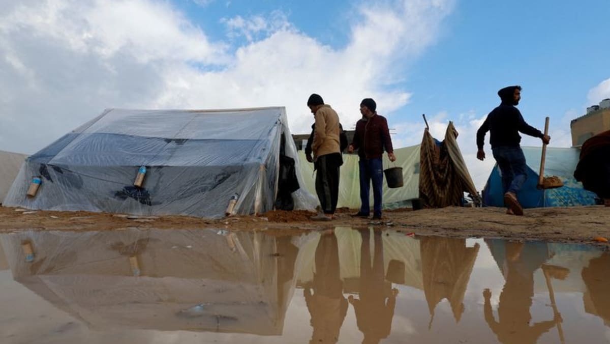 Tents flooded as Gaza rain worsens misery of displaced families