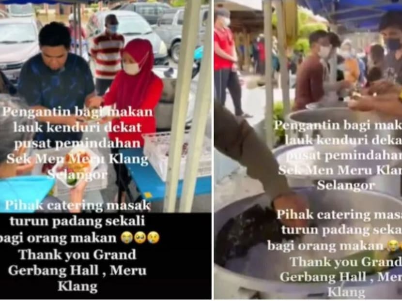The newlywed couple called off their wedding reception and instead catered food for flood victims in Klang. 