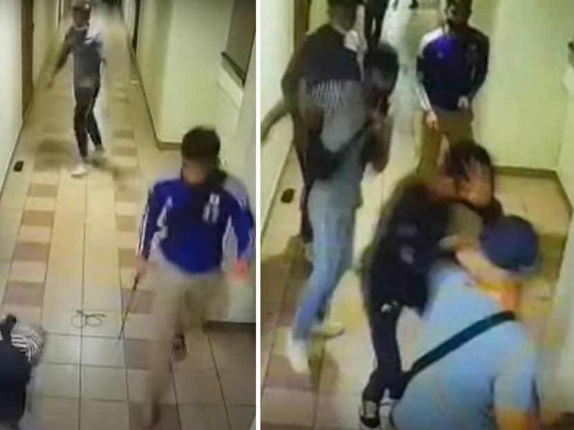 A video that was circulated online showed what appeared to be closed-circuit television footage of a fight at People's Park Centre in Chinatown.