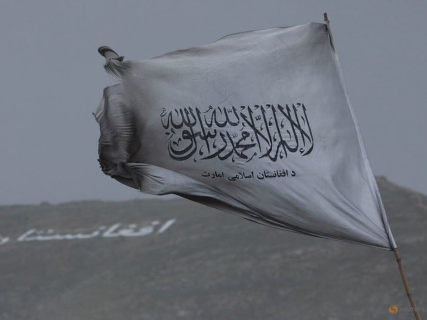 Taliban's flag is seen in a marketplace in Kabul, Afghanistan on May 10, 2022.