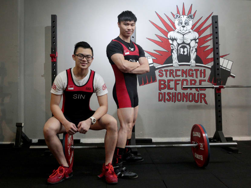Powerlifters Matthew Yap (left) and his brother and coach Marcus Yap. Photo: Jason Quah/TODAY